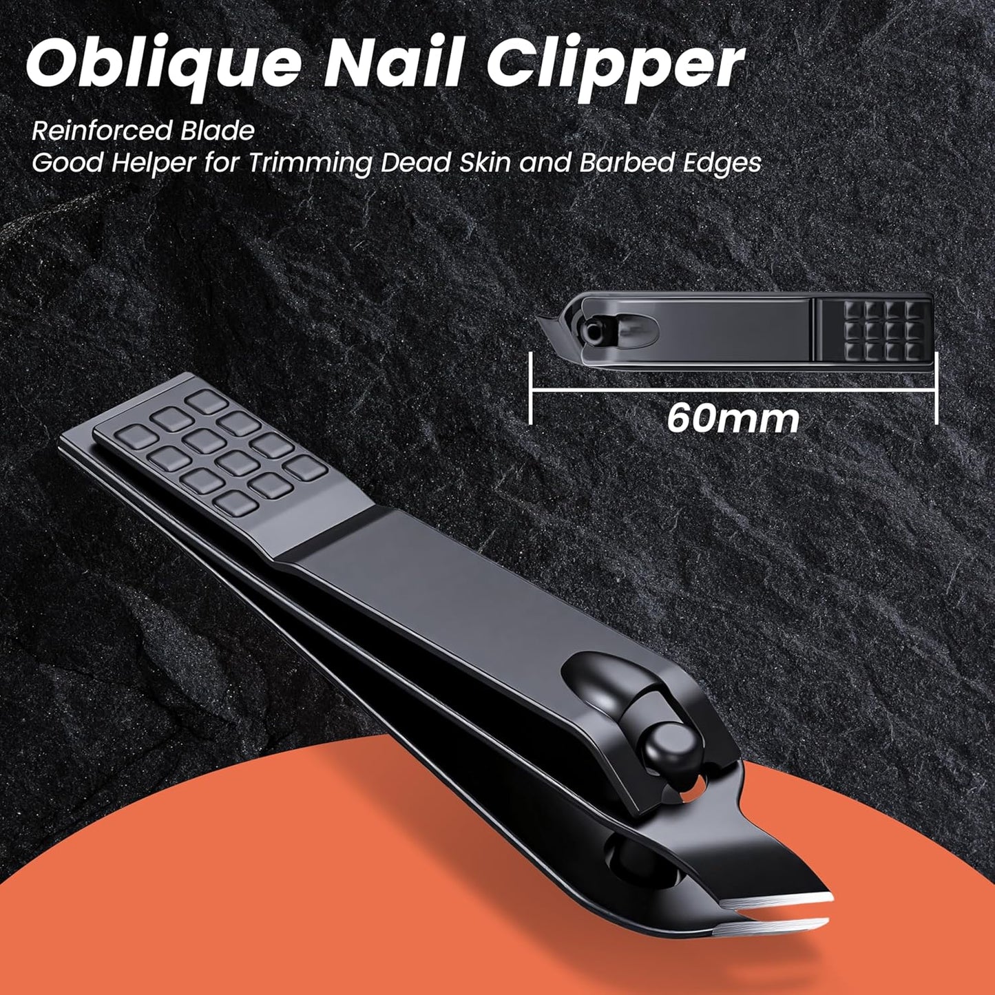 YESDEX Nail Clippers Set Stainless Steel - 4pcs Sharp Toe Nail Clippers and Fingernail Clipper, Black Matte Nail Cutter Kit with Travel Box for Gifts, Manicure Set Nail Care Tool for Men and Women