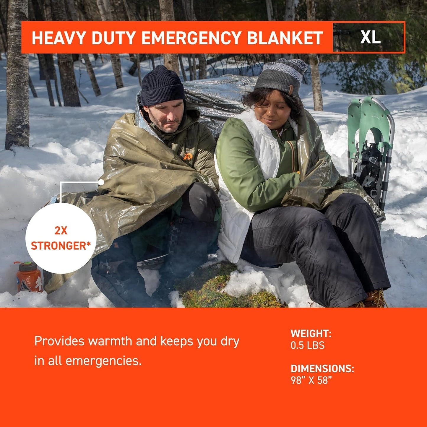 S.O.L. Survive Outdoors Longer 90 Percent Heat Reflective Heavy Duty Emergency Blanket
