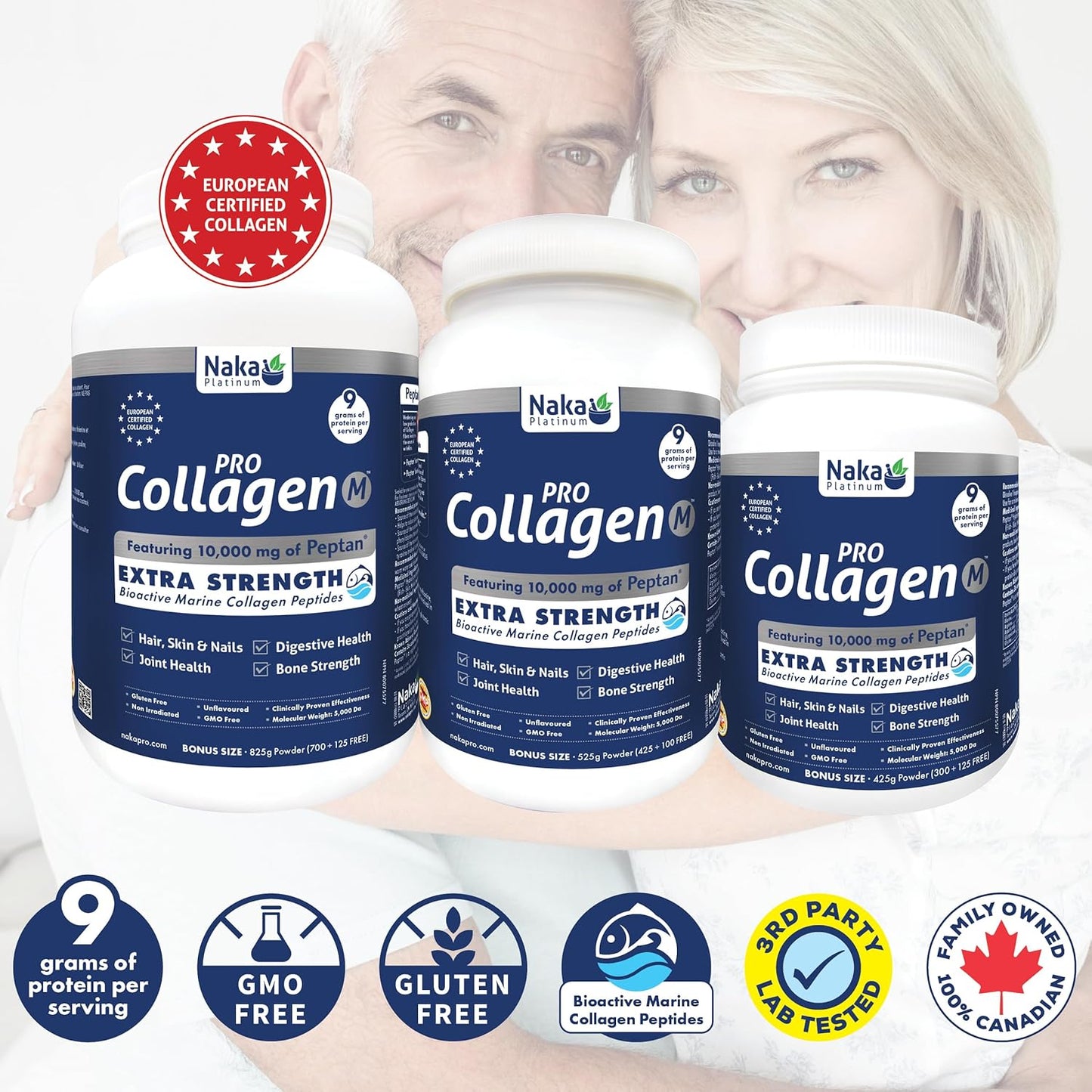 825gm (29oz) Hydrolyzed Marine Collagen Peptides featuring 10,000mg of Peptain, for Skin, Nails, Bones and Joints. Bonus Size (825gm) (825gr)