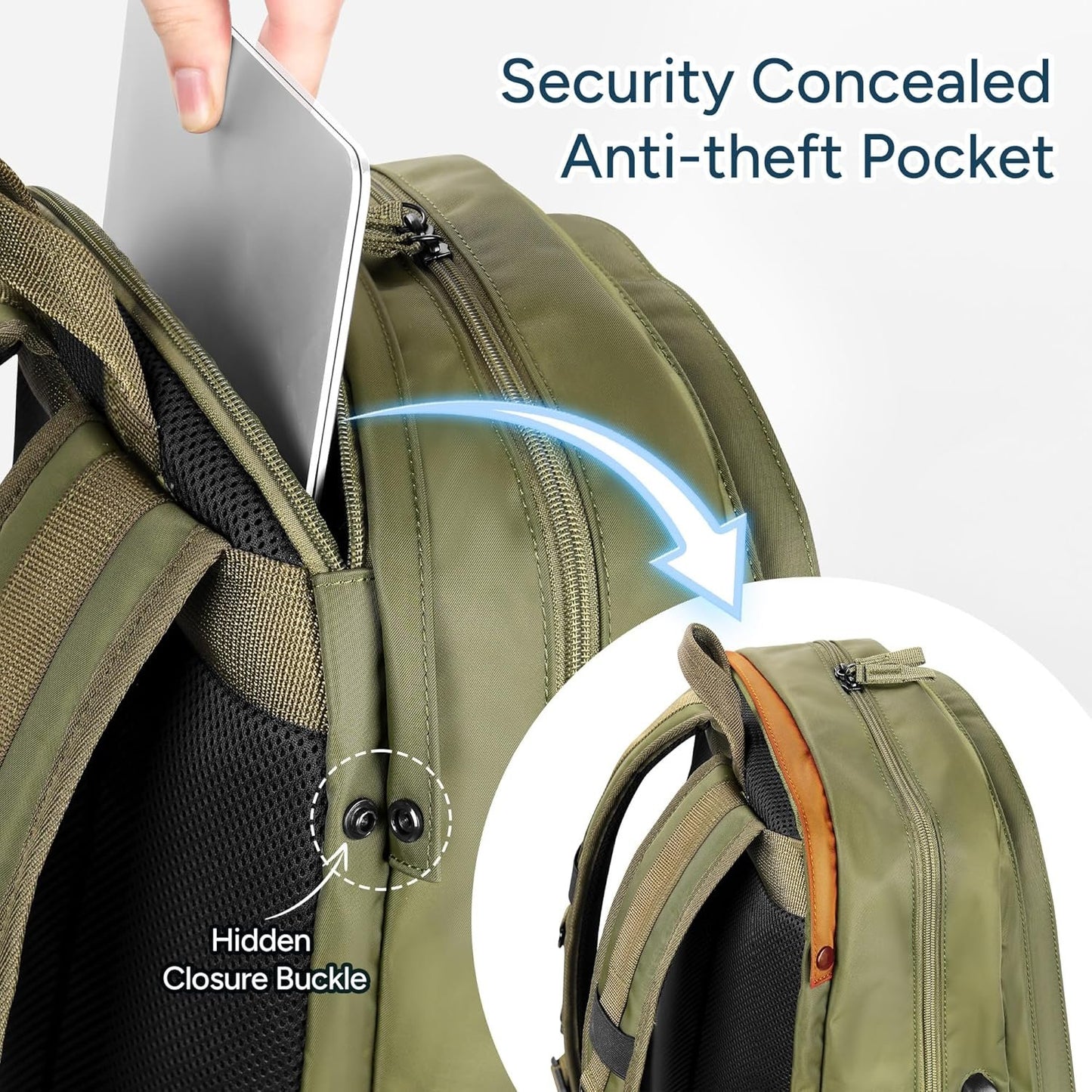 travel inspira Anti-Wrinkle Travel Backpack, Carry-On With Hidden 38cm Laptop Protection Compartment And Security Design