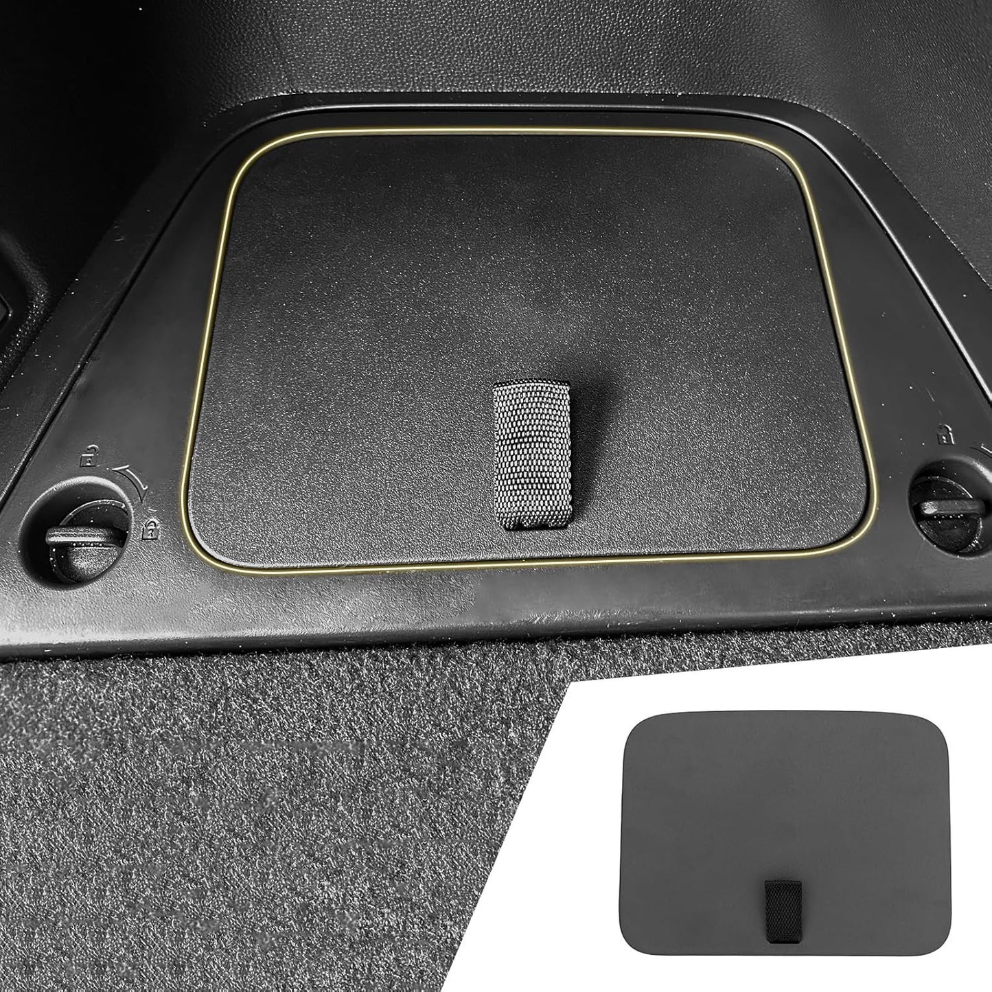 Maxzina Rear Trunk Organizer Cover Compatible with 2023 2024 2025 Honda Pilot Trunk Organizer Storage Bin Lid Left Driver Trunk Side Storage Box Cover Protector Black 7&8 Seats Pilot Accessories