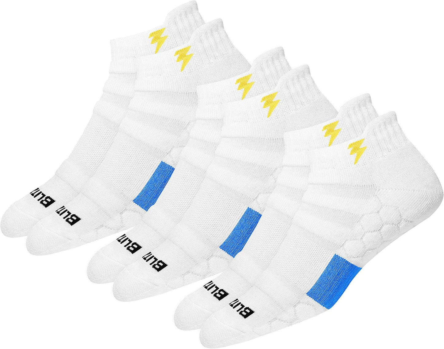 BLITZSOX Hi-Tech Performance Athletic Low Cut Ankle Socks for Men Women (Running, Fitness & Training), Pack of 3