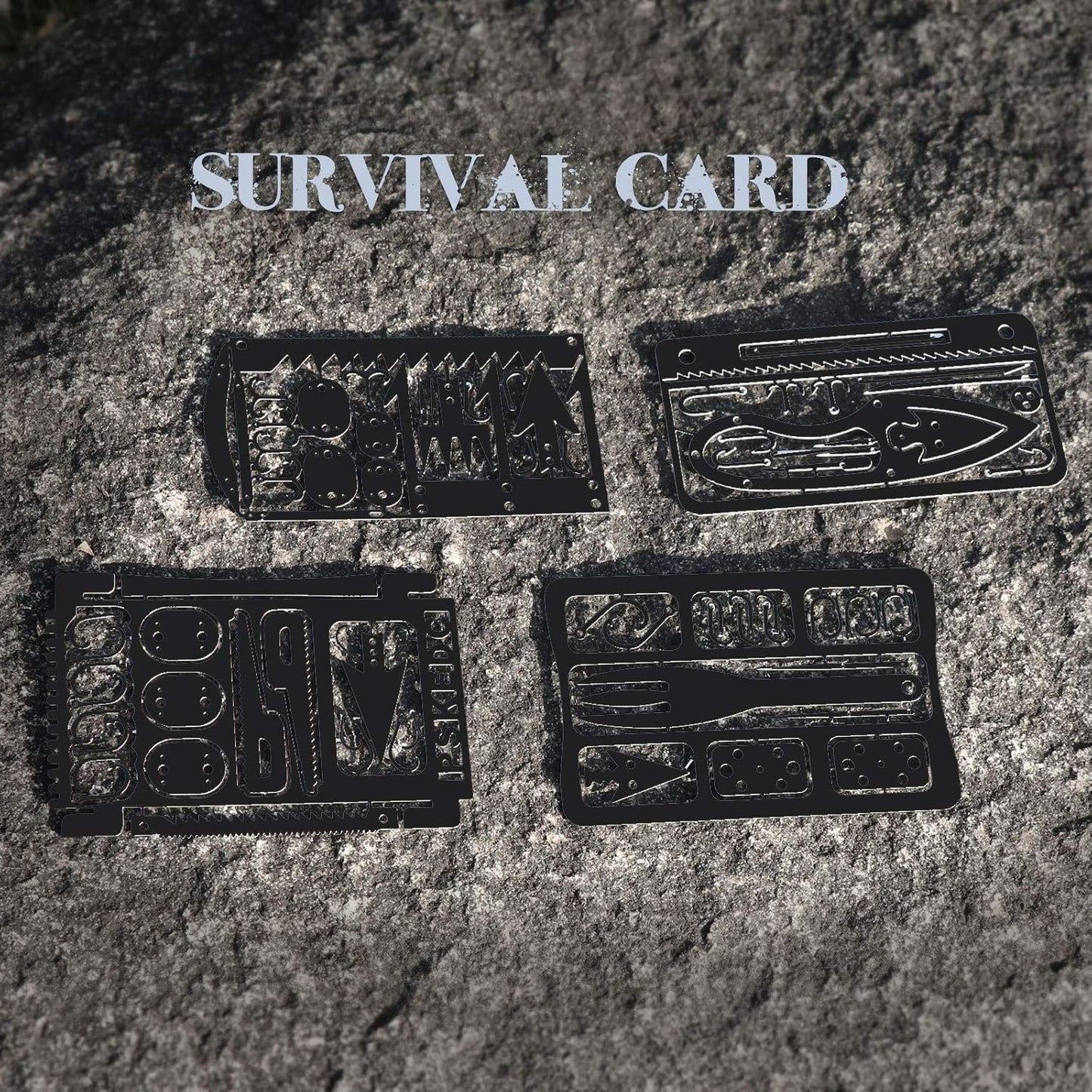 PSKOOK Survival Multitool Card Emergency Camping Tool EDC Kit in Your Wallet Outdoor Hunting Fishing Hiking Gear