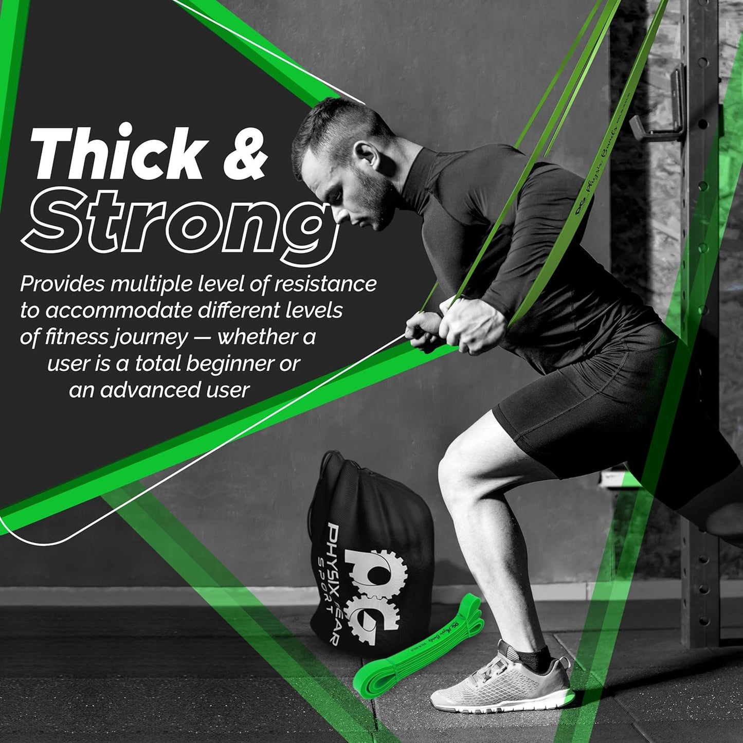 Physix Pull Up Assistance Bands - Looped Resistance Bands, Workout Rubber Bands for Exercise HIIT Muscle Toning Stretching Powerlifting Physical Therapy Pilates Yoga (1 Band, w/eGuide)