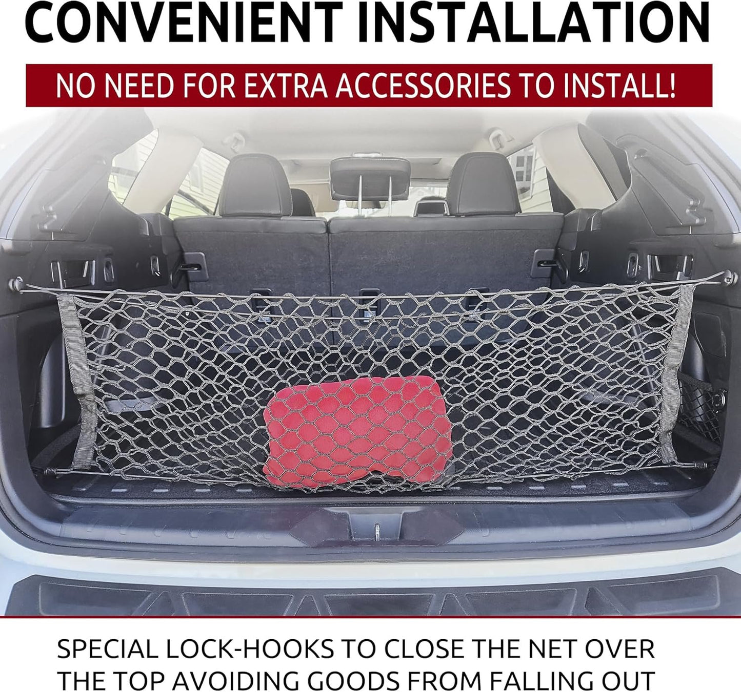 Envelope Style Elastic Trunk Mesh Cargo Net for Subaru Outback 2021-2023 - Premium Trunk Organizers and Storage - Luggage Net for SUV - Best Car Organizer for Subaru Outback
