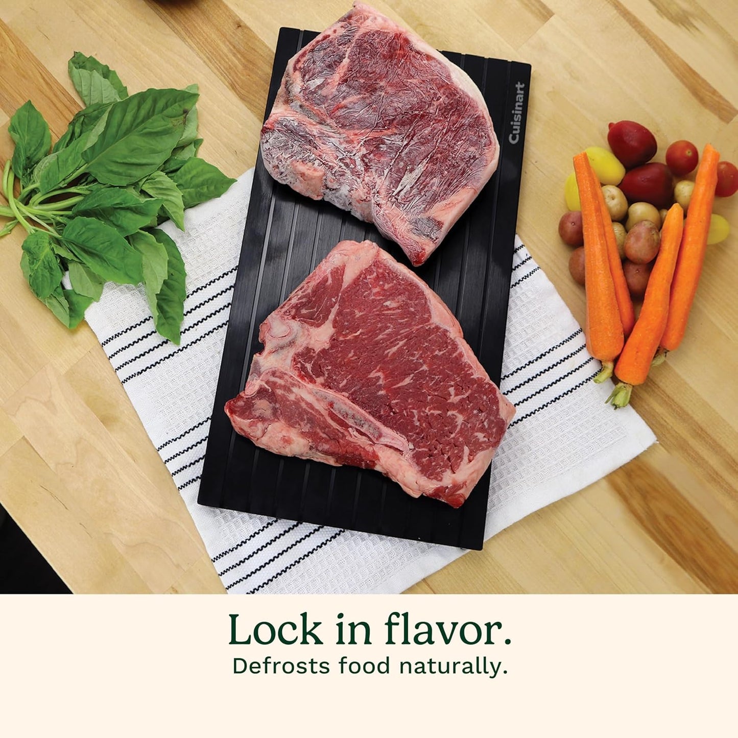 Cuisinart BBQ Defrosting Tray, Conductive Aluminum Rapid Thaw Plate for Frozen Meat, Quick Defrosting Tool That Preserves Natural Flavors, Easy to Clean Kitchen Gadget & Grilling Accessories for Home
