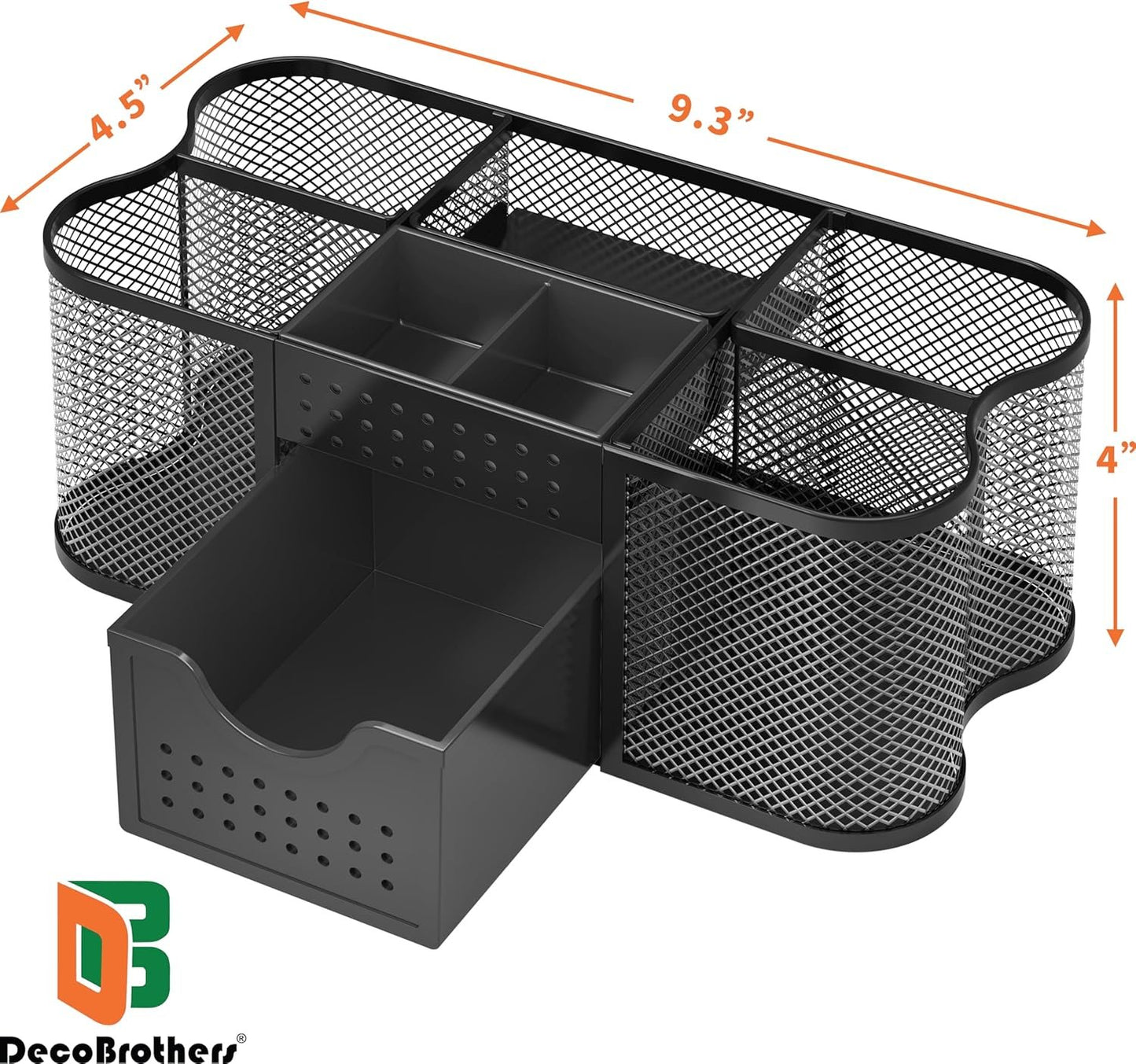 DecoBrothers Desk Organizers Pencil/Pen Holder Caddy Storage Accessories for Office, Black
