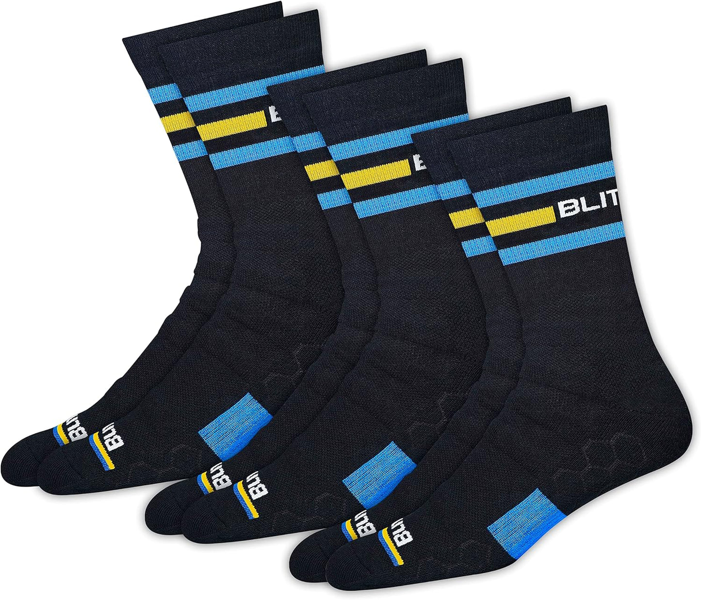BLITZSOX Hi-Tech Performance Sport Socks for Men and Women (Running, Tennis, Training and Fitness), Pack of 3