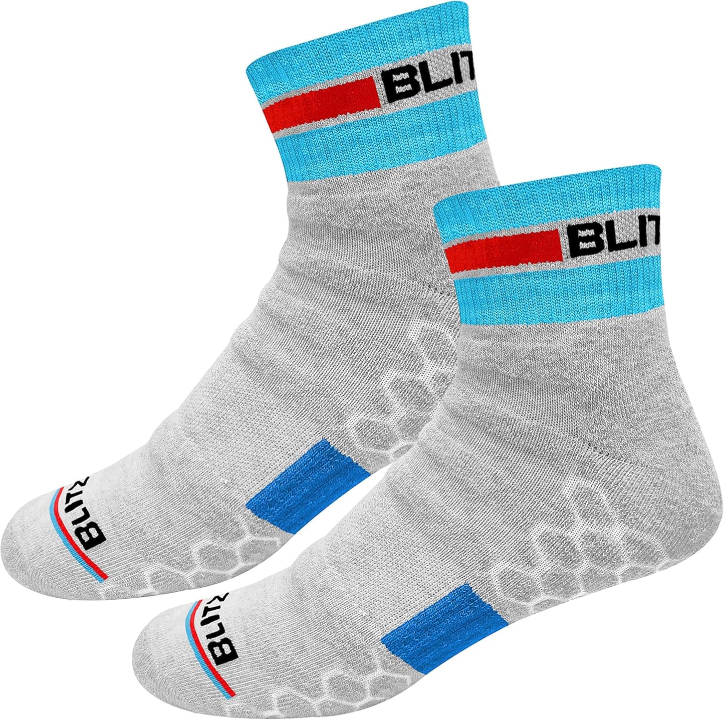 BLITZSOX Hi-Tech Performance Athletic Quarter Socks for Men Women (Running, Workouts & Fitness Training), Pack of 3