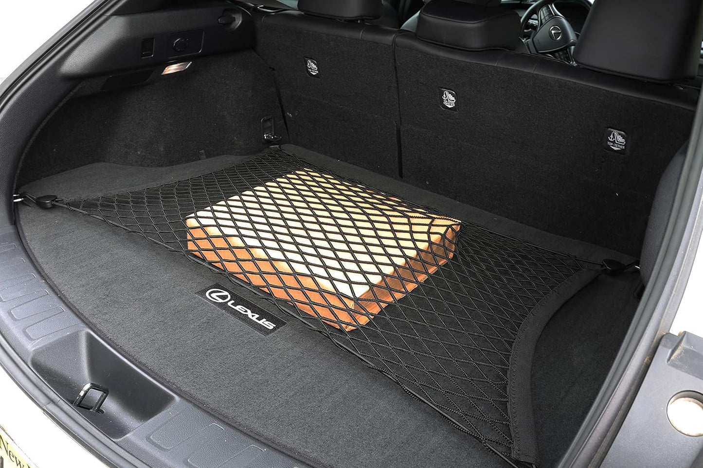 Floor Style Automotive Elastic Trunk Mesh Cargo Net for Lexus UX F Sport Luxury 2019-2023 - Premium Trunk Organizer and Storage - Luggage Net for Crossover - Best Car Organizer for Lexus UX