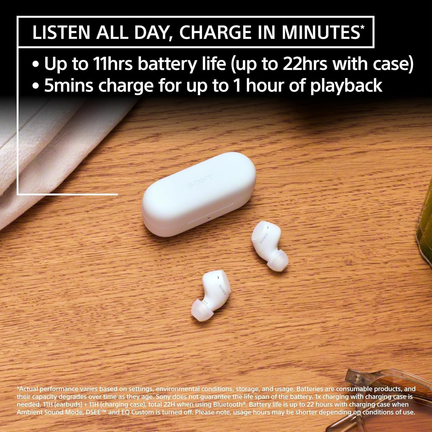Sony WF-C510 Truly Wireless in-Ear Bluetooth Earbud Headphones with up to 22-Hour Battery, Multipoint-Connection, Mic and IPX4 Water Resistance, Black - New
