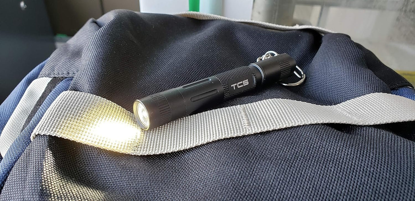Vortex TC5 Small Mini LED Flashlight End-Cap Switch AAA Battery-Powered Handheld Pocket Torch for Camping, Outdoor, Hiking, Emergency, Nursing Everyday Carry Flashlights