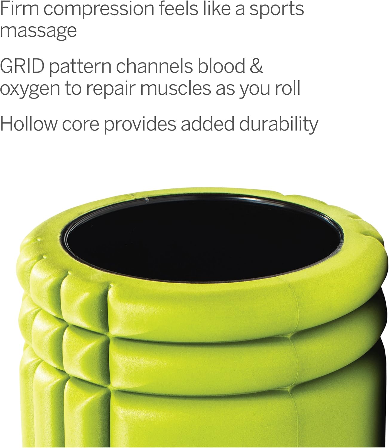 TriggerPoint Grid Foam Roller - Multiple Density Exterior, Rigid Core - Appreciated by Therapists and Athletes - Standard Density, Includes Online Instruction Video, 13"