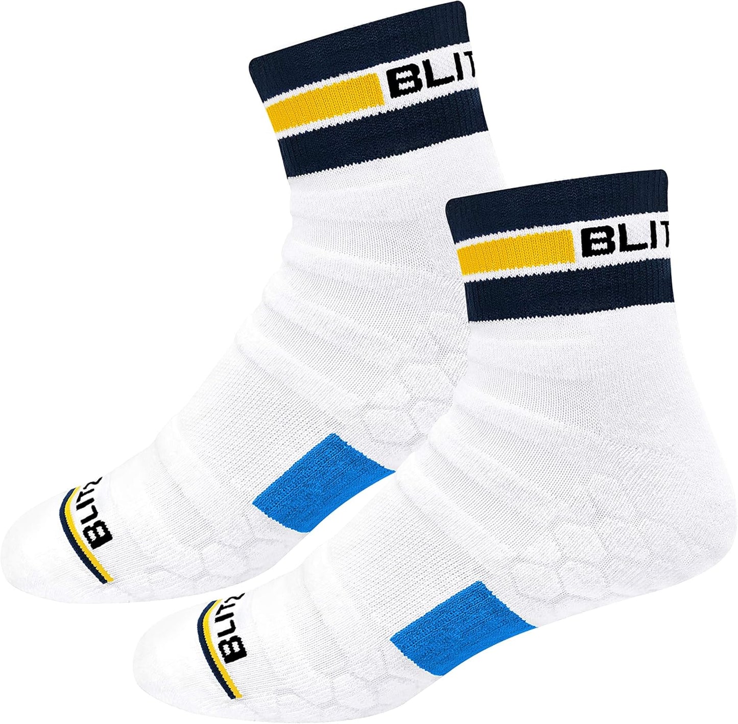 BLITZSOX Hi-Tech Performance Quarter Length Sport Socks for Men and Women (Running, Tennis, Workout and Fitness), Pack of 3