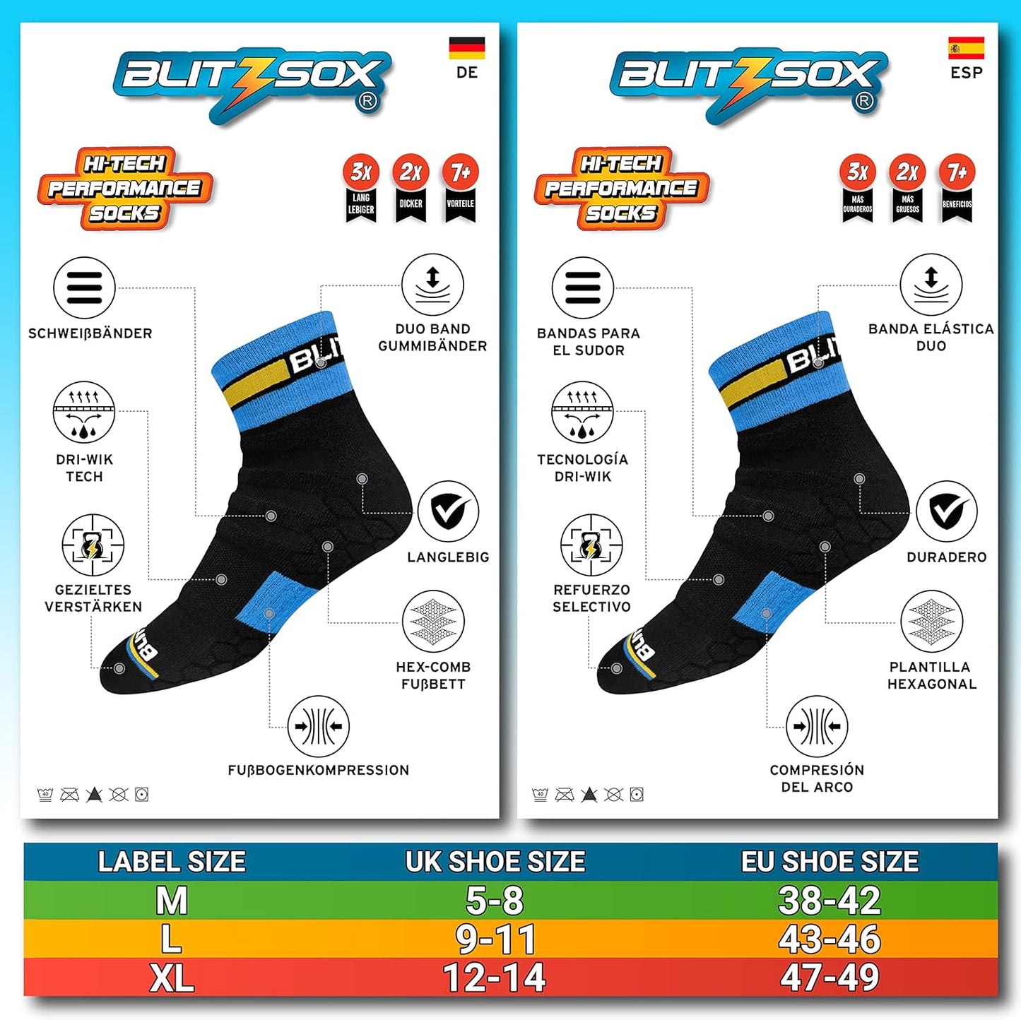 BLITZSOX Hi-Tech Performance Athletic Quarter Socks for Men Women (Running, Workouts & Fitness Training), Pack of 3
