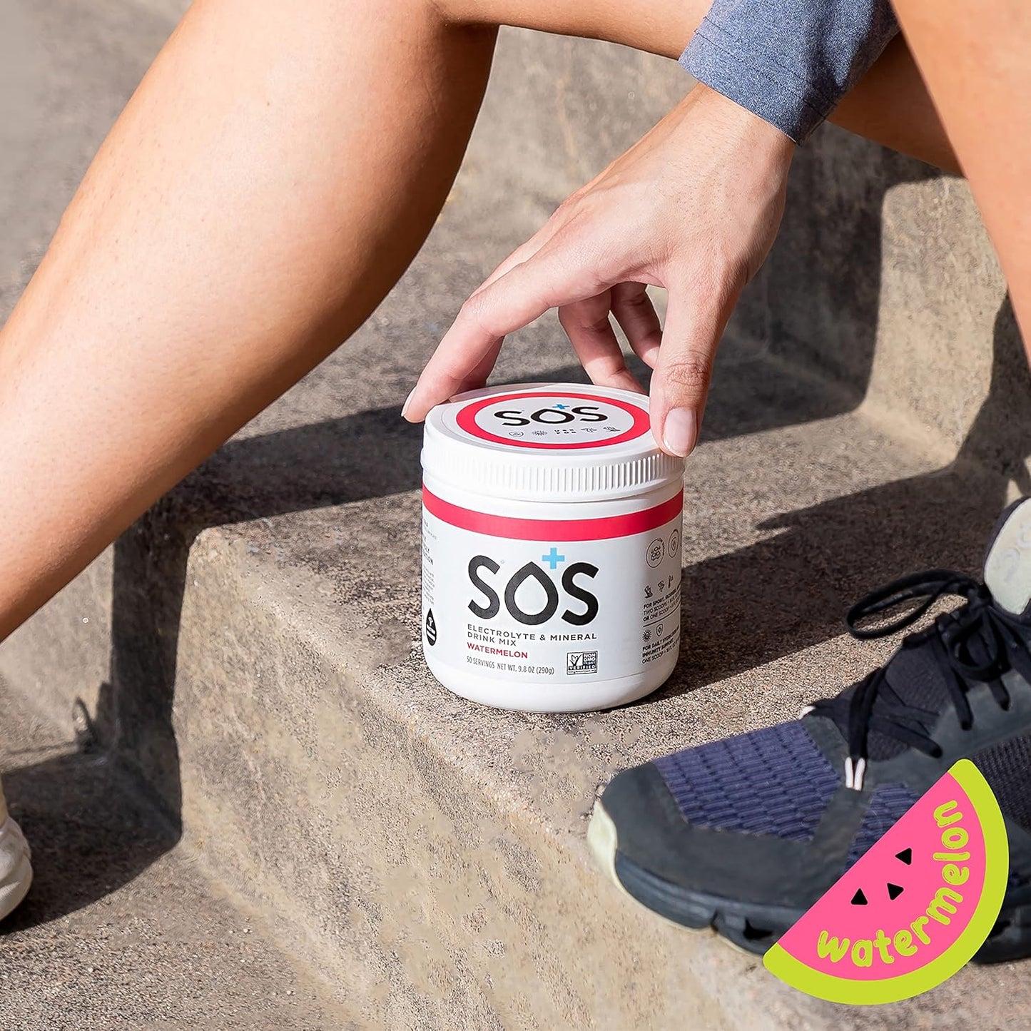 SOS Hydration Electrolyte Hydration Powder Mix, Watermelon - 250 grams