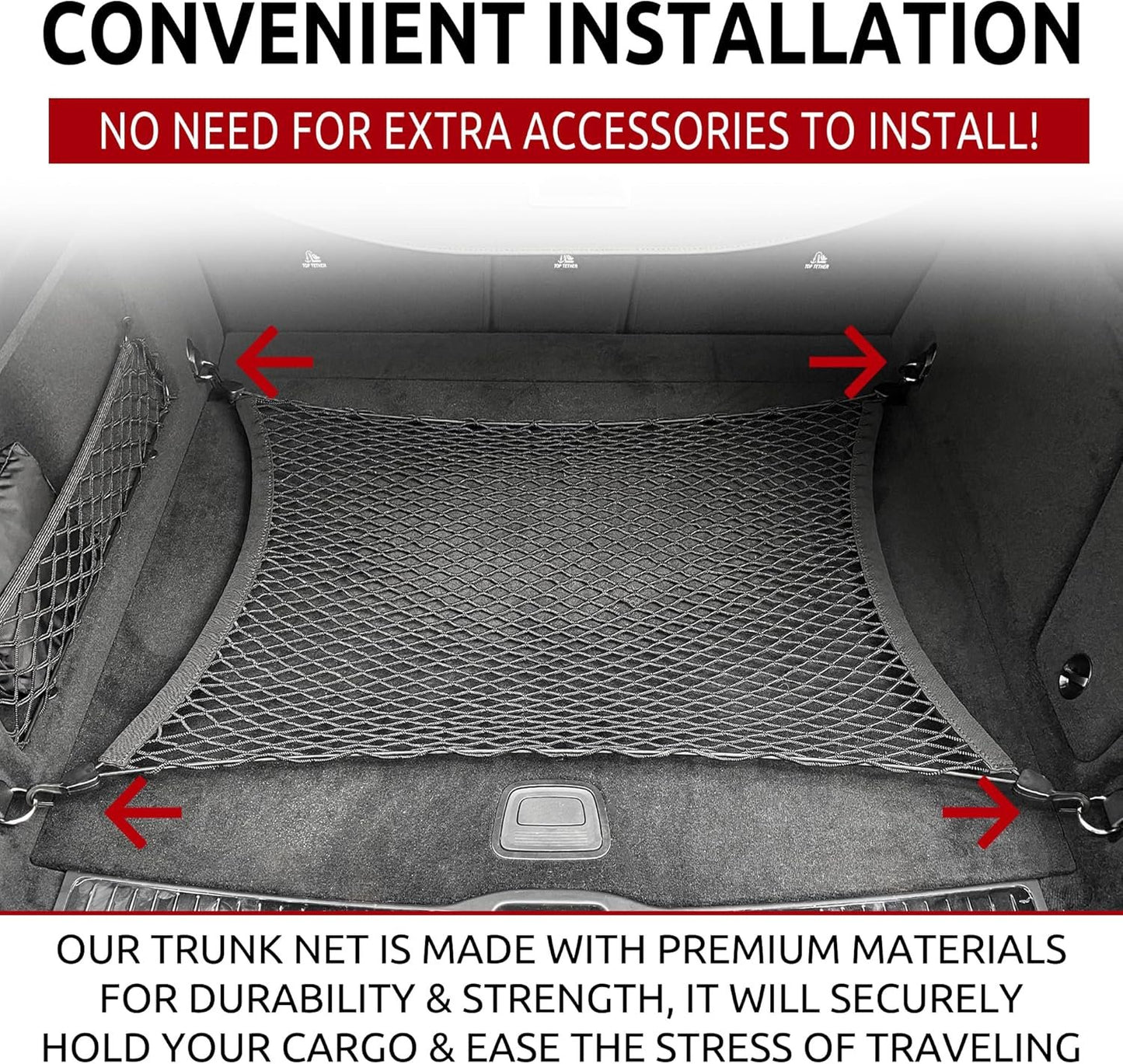 Floor Style Automotive Elastic Trunk Mesh Cargo Net for Mercedes-Benz GLE W167 2020-2024 - Premium Trunk Organizers and Storage - Luggage Net for SUV - Best Car Organizer