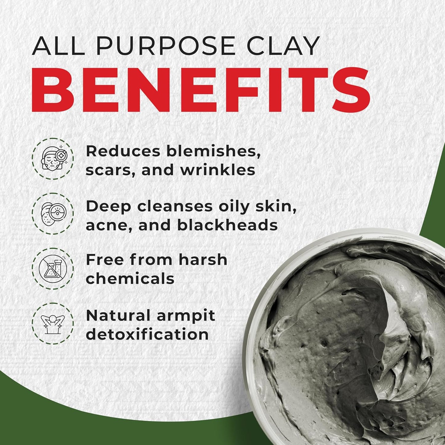 Mayan Magic Mud Powerful Deep Pore Cleansing Facial and Body Mask, 100% Pure Premium Calcium Bentonite Clay, Treats Acne Breakouts, Blackheads and Oily Skin, 453 g