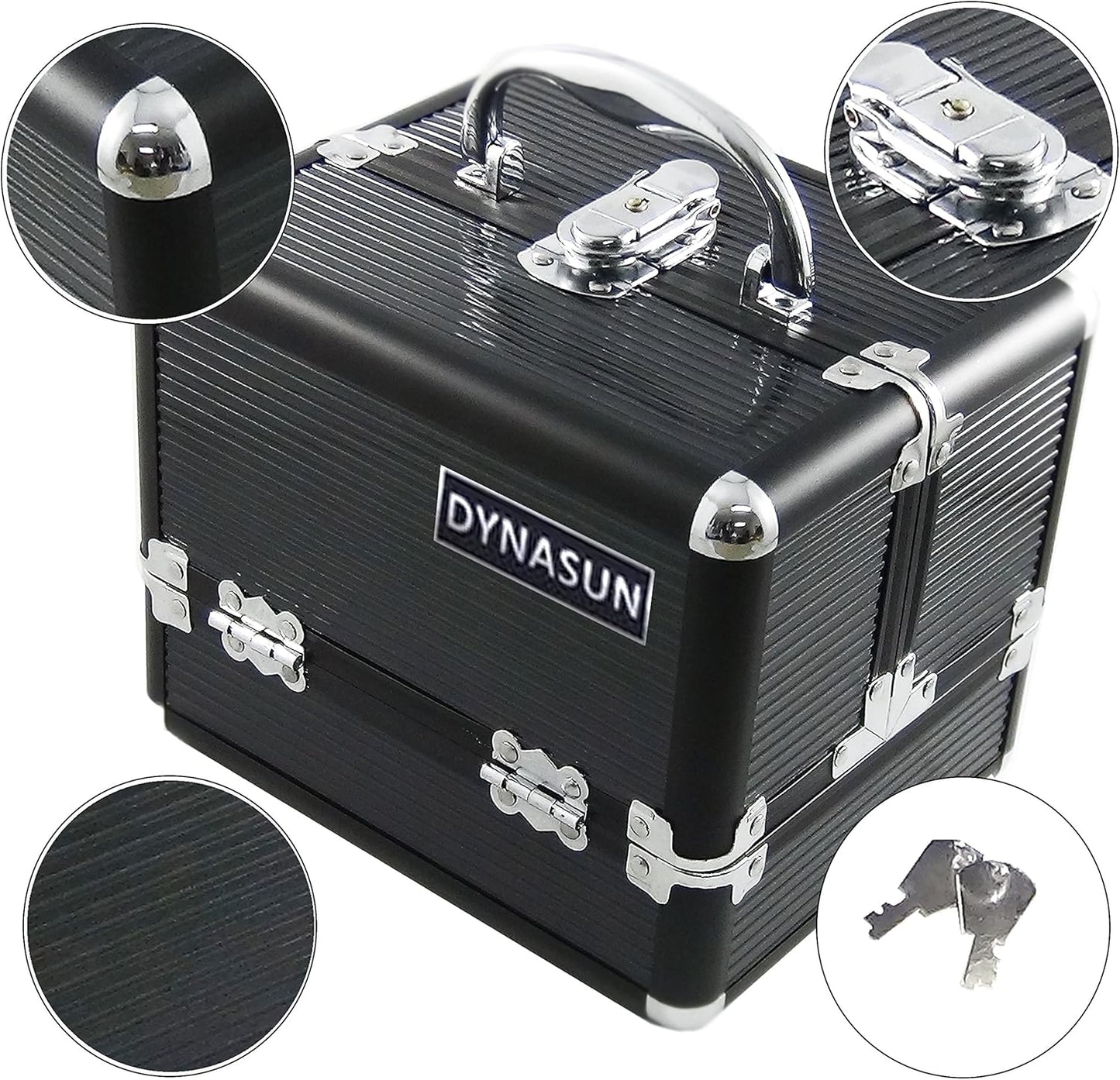 DynaSun - 22 cm Aluminium Beauty Case, Black, Travel Beauty Cases