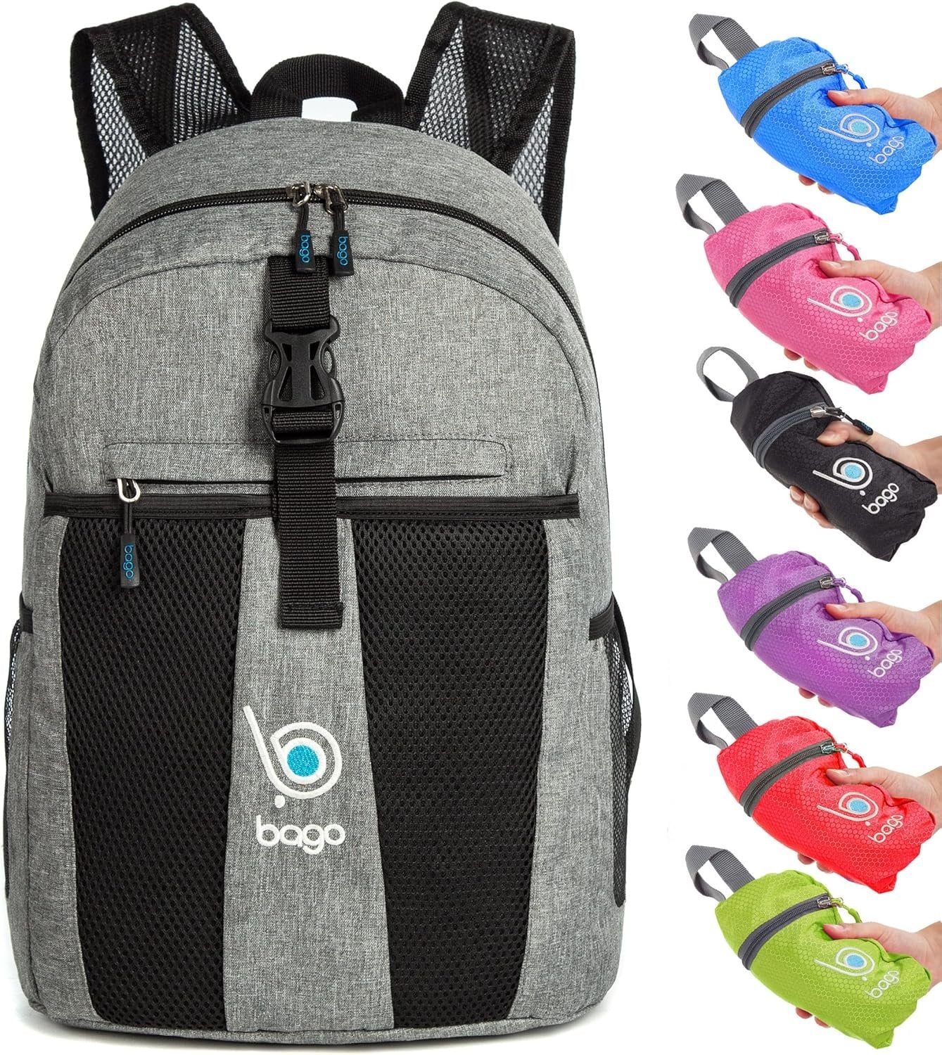 Bago Lightweight Small Hiking Backpack for Women and Men - 25L Travel Day Pack - Foldable Hiking Daypack Ultralight