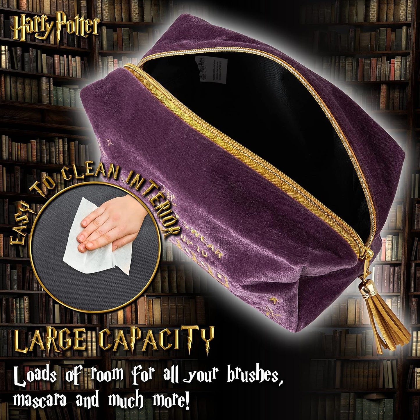 Harry Potter Gifts Make Up Bags for Women Toiletry Bag Hogwarts Travel Accessories, Purple
