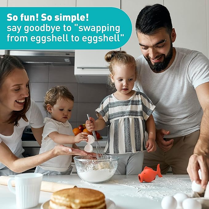 Peleg Design - Silicone Egg Separator Egg Yolk and White- YolkFish Lips Swallow Release- Kitchen Tool Gadget Cooking/Baking Tool Egg Extractor