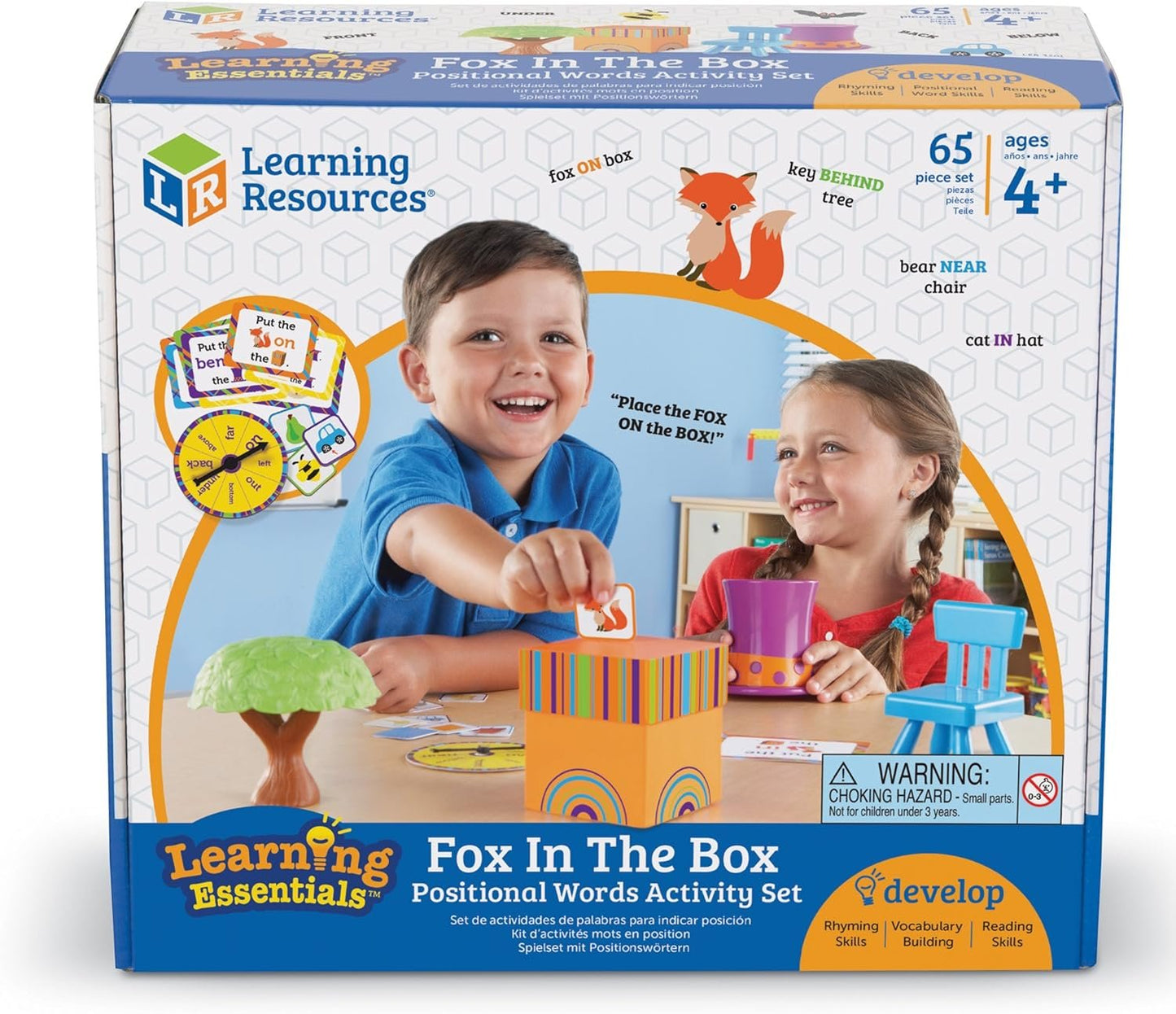 Learning Resources Fox in The Box Position Word Activity Set, Phonics Game, Preschool, 65 Piece Set, Ages 3+