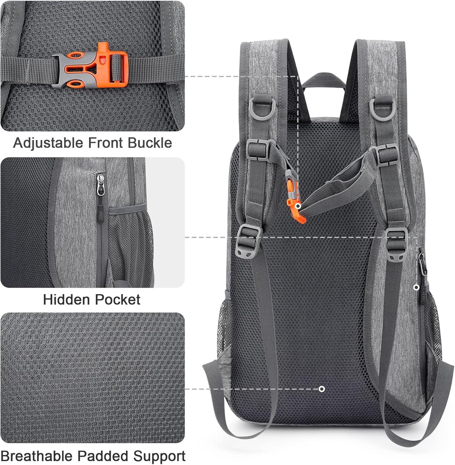 G4Free 16L Small Hiking Backpack, Compact Travel Backpack Lightweight Daypack Waterproof for Men Women School Outdoor