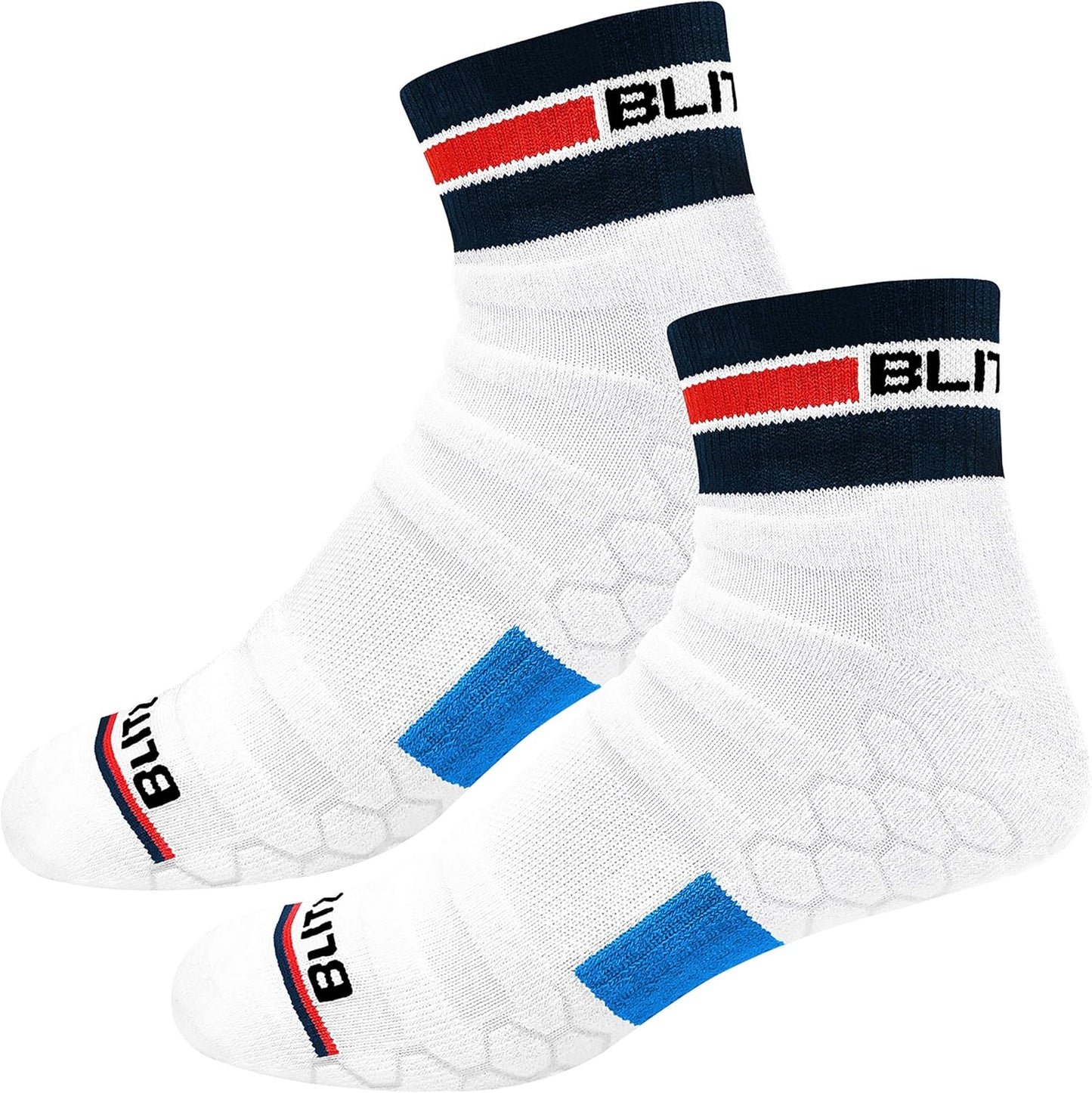 BLITZSOX Hi-Tech Performance Quarter Length Sport Socks for Men and Women (Running, Tennis, Workout and Fitness), Pack of 3
