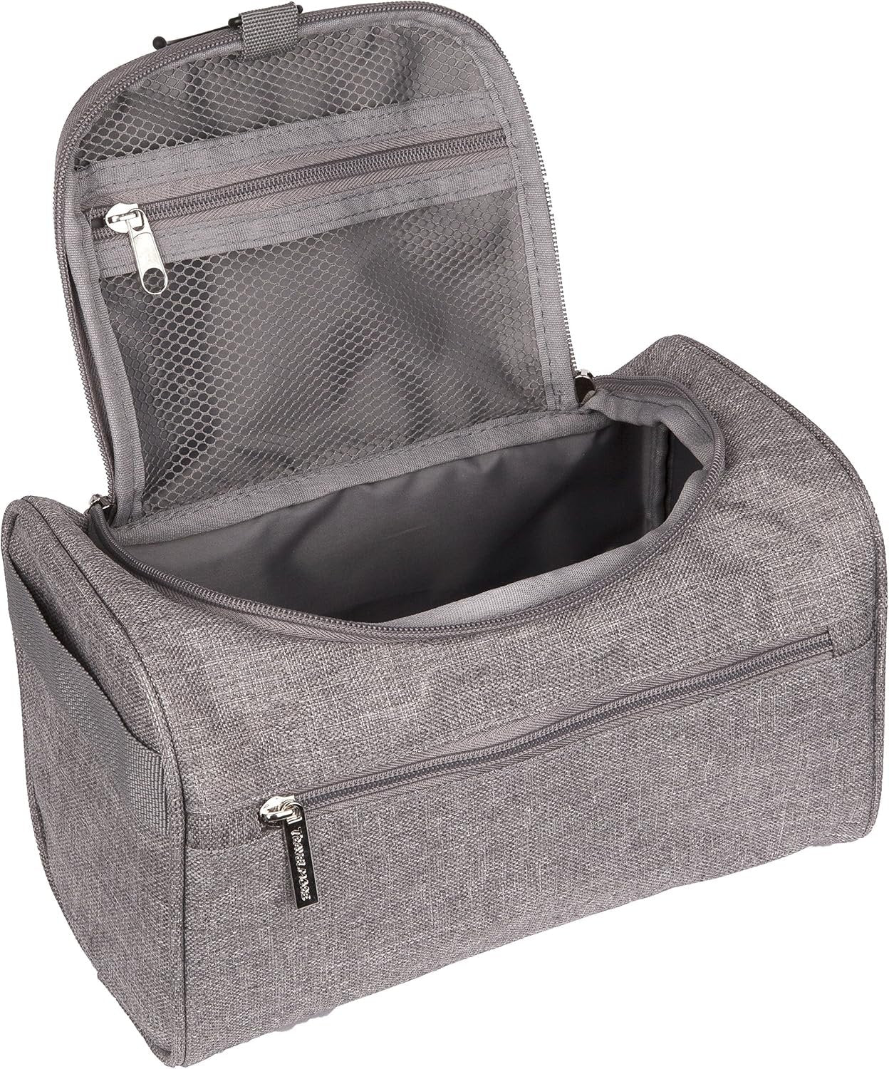 TravelMore Hanging Travel Toiletry Bag Organizer & Bathroom Storage Dopp Kit with Hook for Travel Accessories Toiletries Shaving & Makeup for Men and Woman (Black, Blue & Gray)