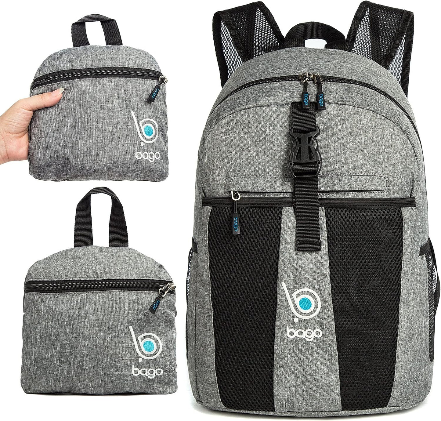 Bago Lightweight Small Hiking Backpack for Women and Men - 25L Travel Day Pack - Foldable Hiking Daypack Ultralight