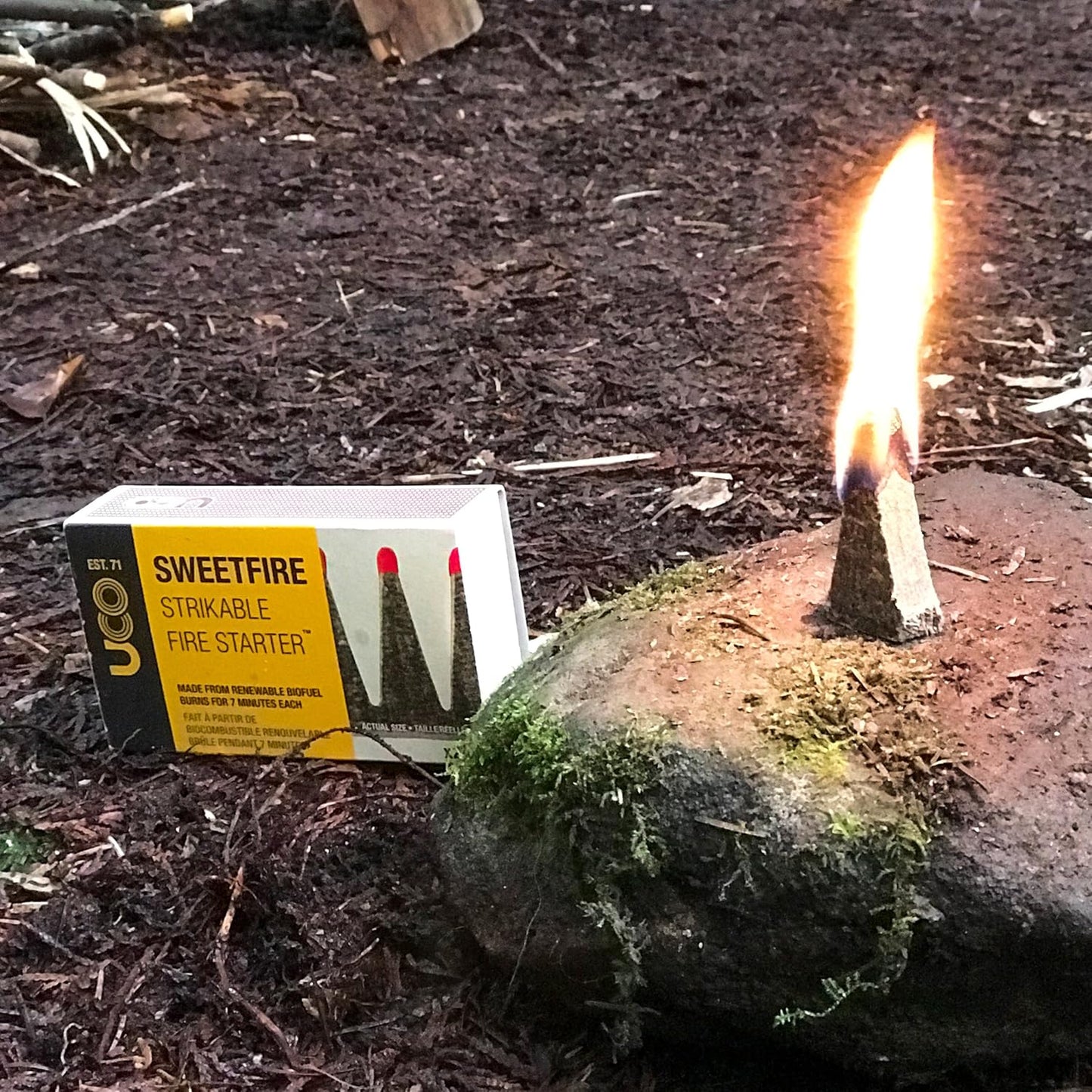 UCO Sweetfire Biofuel Fire Starters for Camping, Backpacking, and Emergency Preparedness, Strikeable, 20 Pieces