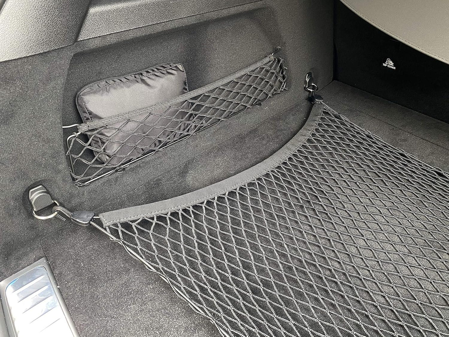 Floor Style Automotive Elastic Trunk Mesh Cargo Net for Mercedes-Benz GLE W167 2020-2024 - Premium Trunk Organizers and Storage - Luggage Net for SUV - Best Car Organizer
