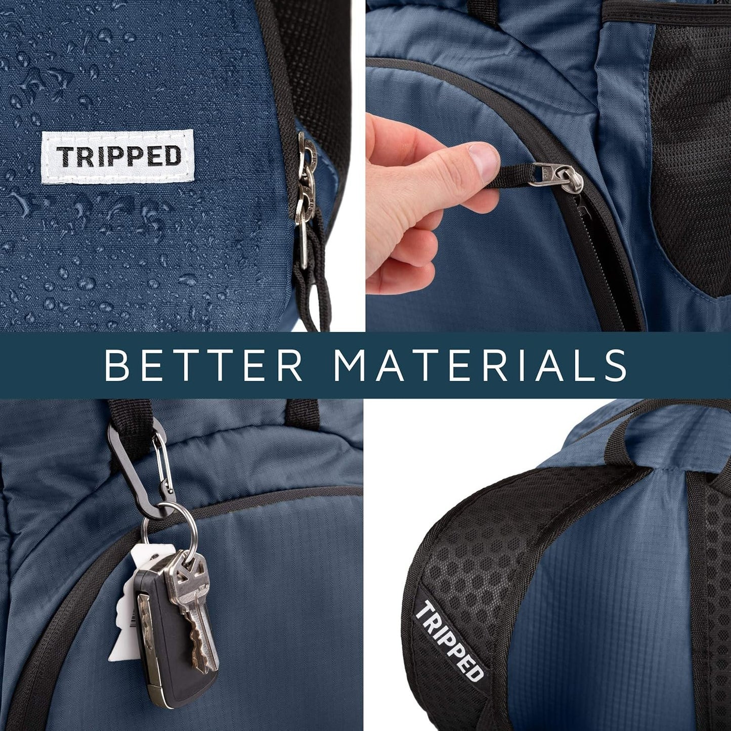 Travel Daybag Hiking Backpack- Best Water Resistant Ultra Lightweight Daypack for Men and Women Blue