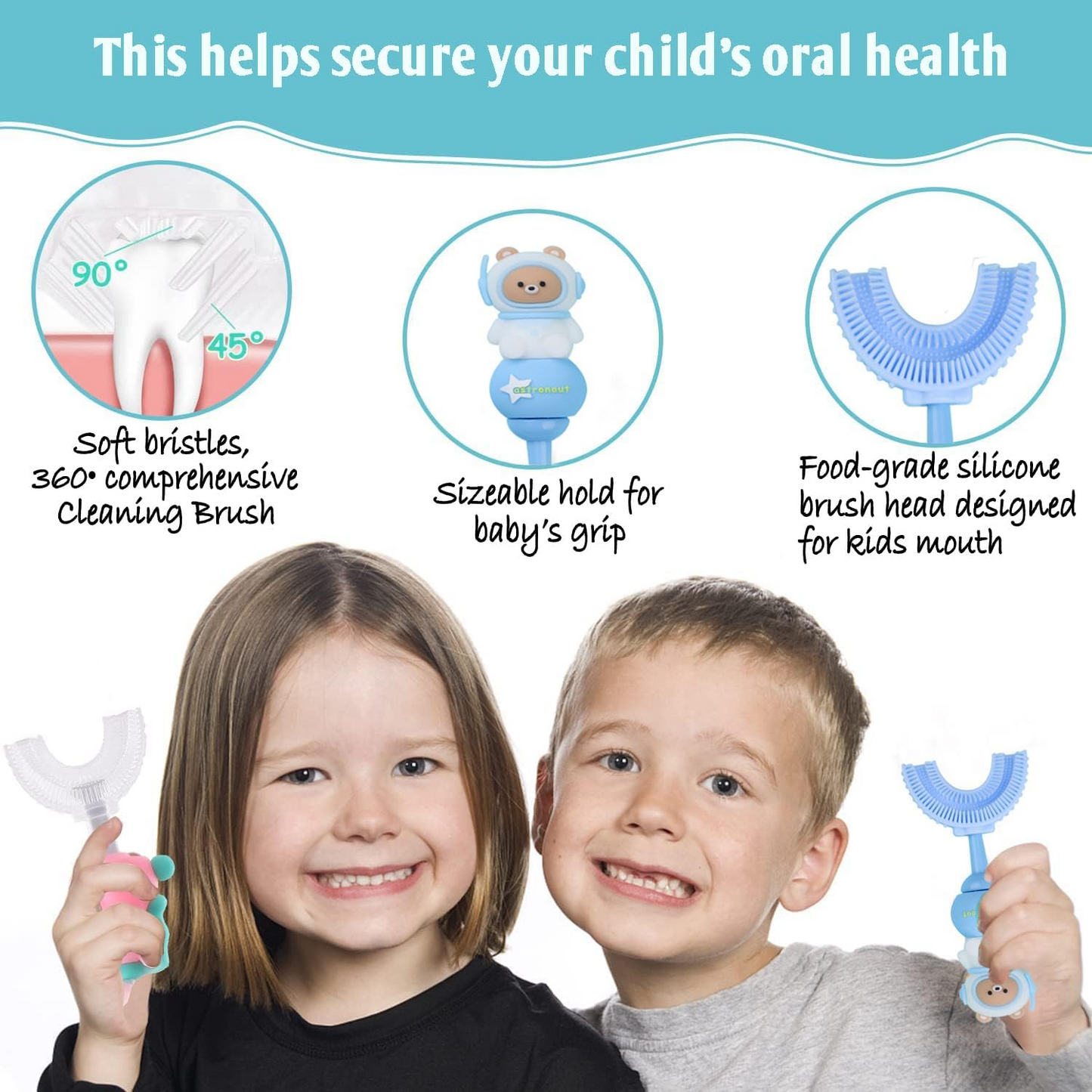 Baby Bucket U-shaped Toothbrush for Children- 2 To 7 Years