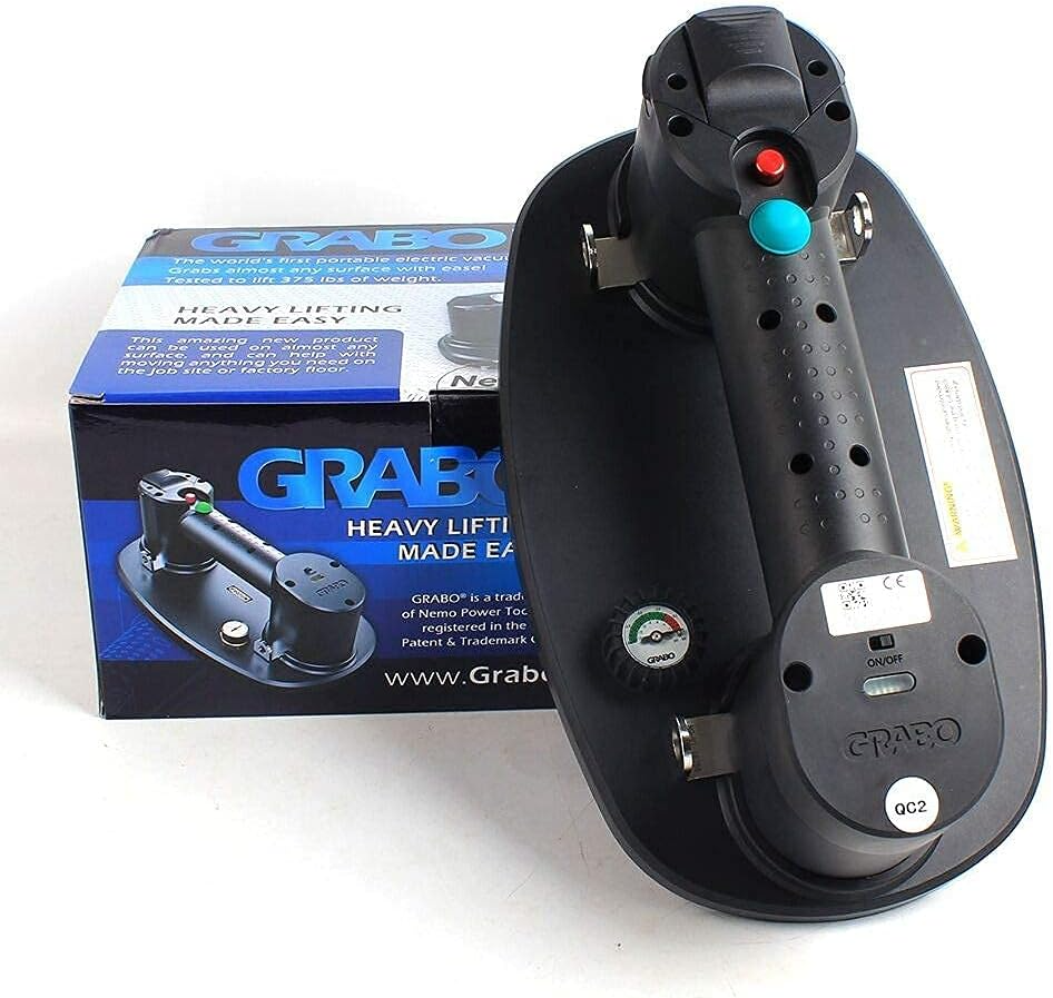 Electric Vacuum Suction Cup Lifter for Wood, Paver, Drywall, Marble, Tile and More (Lifts up to 375 lbs)