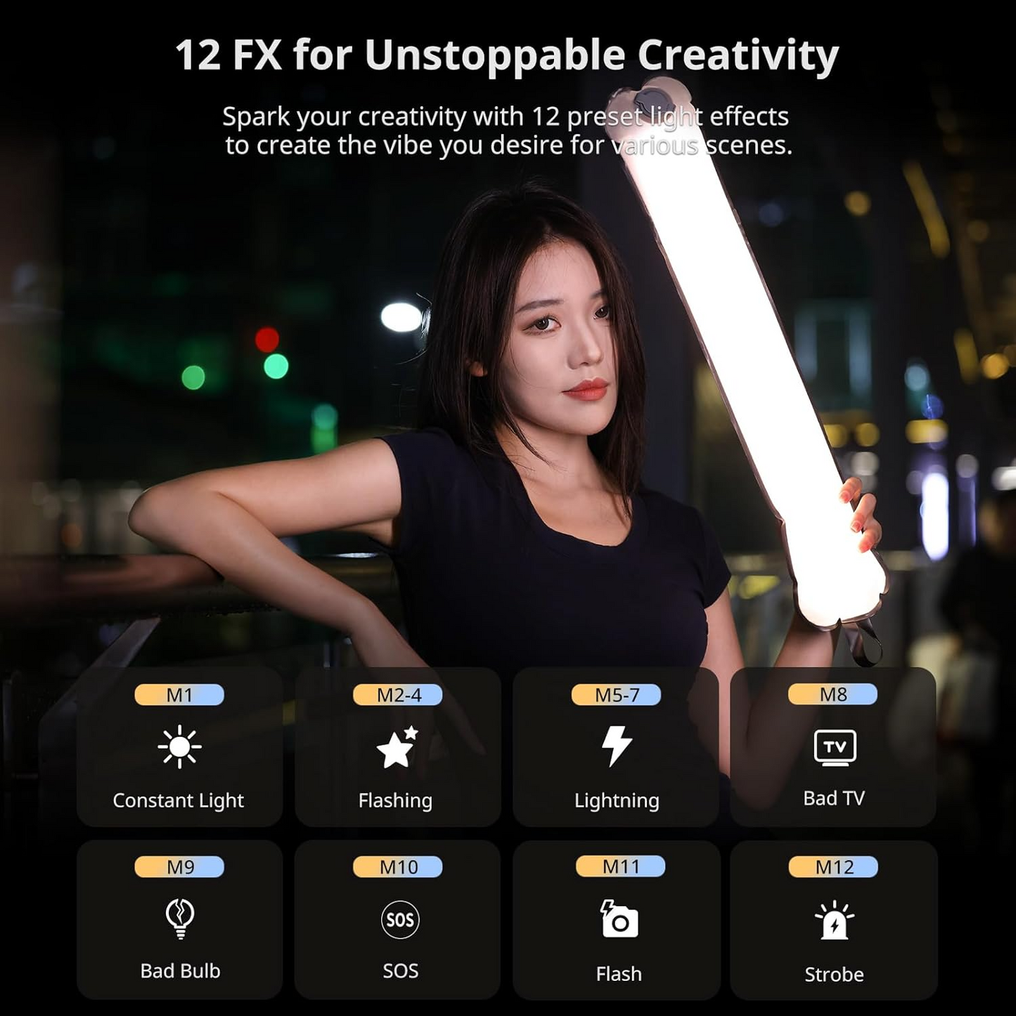 Inflatable Tube Light, Foldable LED Video Light for Photography
