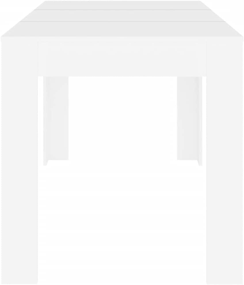 Dining Table White 140x74.5x76 cm Engineered Wood for Kitchen/Mini Dining Room - Modern Simple Elegant Design, Sturdy Rectangle Tabletop Essentials for Dining Areas