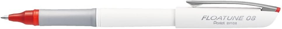 Pentel Floatune Ultra Smooth Writing Rollerball Pen, Everyday Writing, Office Supplies, School Supplies, 0.8mm Bold Point, Red Ink, BY108-B, Box of 12