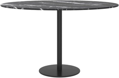 Black Marble Design Tempered Glass Tabletop Ø70 x 0,8 cm – Ideal for Dining Tables, Coffee Tavoli, Garden Tables – Safe & Durable Desk Surface