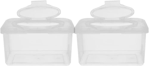 SUPVOX 2pcs Wipes Dispenser with Sealed Ring Reusable Wipe Holder for Nursery Ergonomic One-handed Use Multifunctional Box for Bathroom and Home