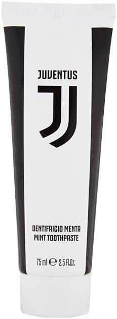 Naturaverde | Kids Football Team Juventus Oral Care Kit, Manual Toothbrush with Medium Bristles, Mint Toothpaste 75 ml, Cup with Logo and Case with Logo