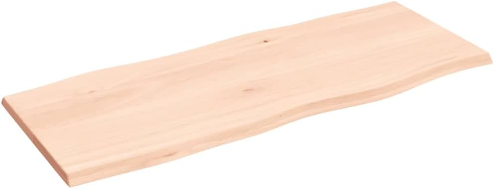 Homgoday 100 x 40 cm Solid Oak Table Top, Raw Edge, Replacement Coffee Table, Dining Table, Desk Surface - Durevole, Versatile Wood Board for Home & Office Use