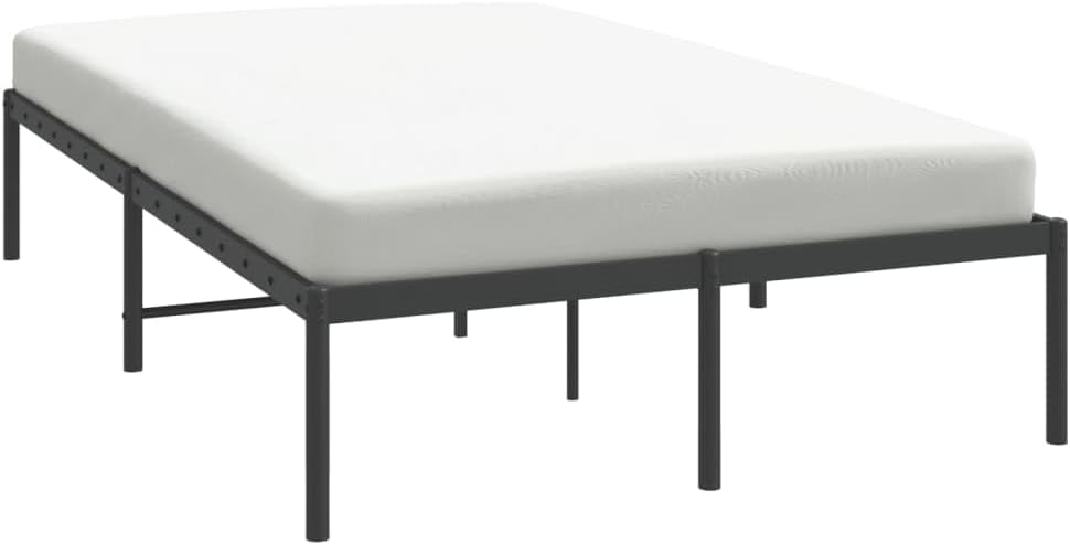 TALCUS Small Double Bed Metal Furniture Set 120 x 190 cm Black