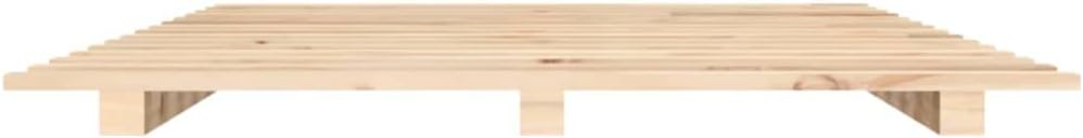 Solid Wood Pine Bed Frame - Queen Size Platform with Wooden Slats, Sturdy Low Profile Base, Fits 153x203 cm Mattress (Mattress Not Included), Modern Design