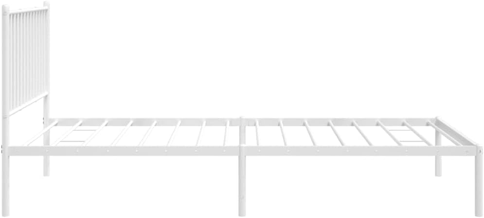 DCRAF Home Furniture Metal Bed Frame with White Headboard Dimensions 100 x 200 cm