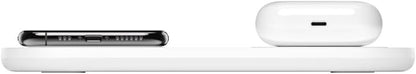 Belkin Dual Wireless Charger (Dual Wireless Charging Pad 15W) Fast Charge 2 Devices at Once, Including iPhone, AirPods, Galaxy, Pixel, More, White