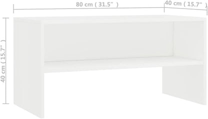 KTHLBRH TV Unit Cabinet TV Stand Side Table TV Cabinet White 80 x 40 x 40 cm in Particle Board for Living Room Bedroom Office