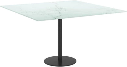 YAFF Glass Table Top, Square Tempered Glass Table Top with Thick Pencil Polish Edge, 70 x 70 x 0.6 cm -White