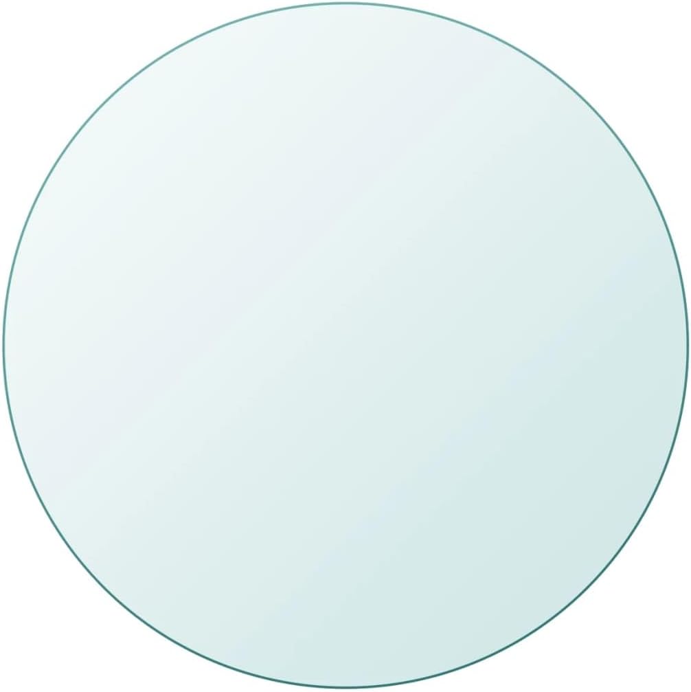 vidaXL Tempered Glass Round Table Top - Clear, Sturdy and Durable Glass Surface for Dining, Coffee and Garden Tables - 900mm Diameter, 10mm Thick